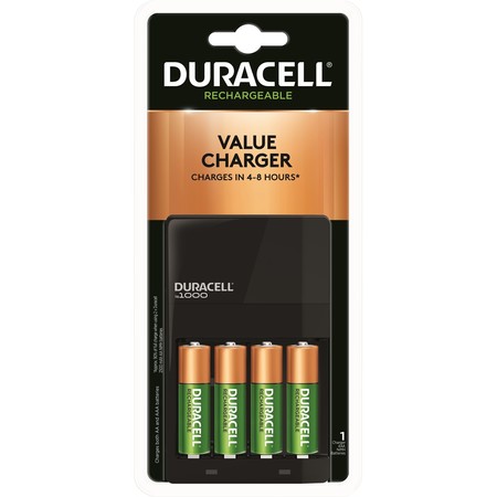 Duracell Charger, 6-8 Hrs. Charge, 1 Charger And 4 AA Nimh Batteries CEF14